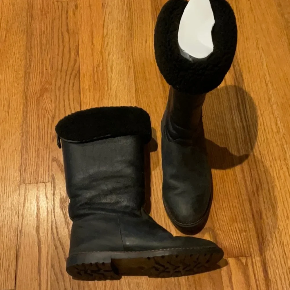 LLBean - Boots - Women’s Size 38 - Black - Fleece-Lined Leather - About 13” High